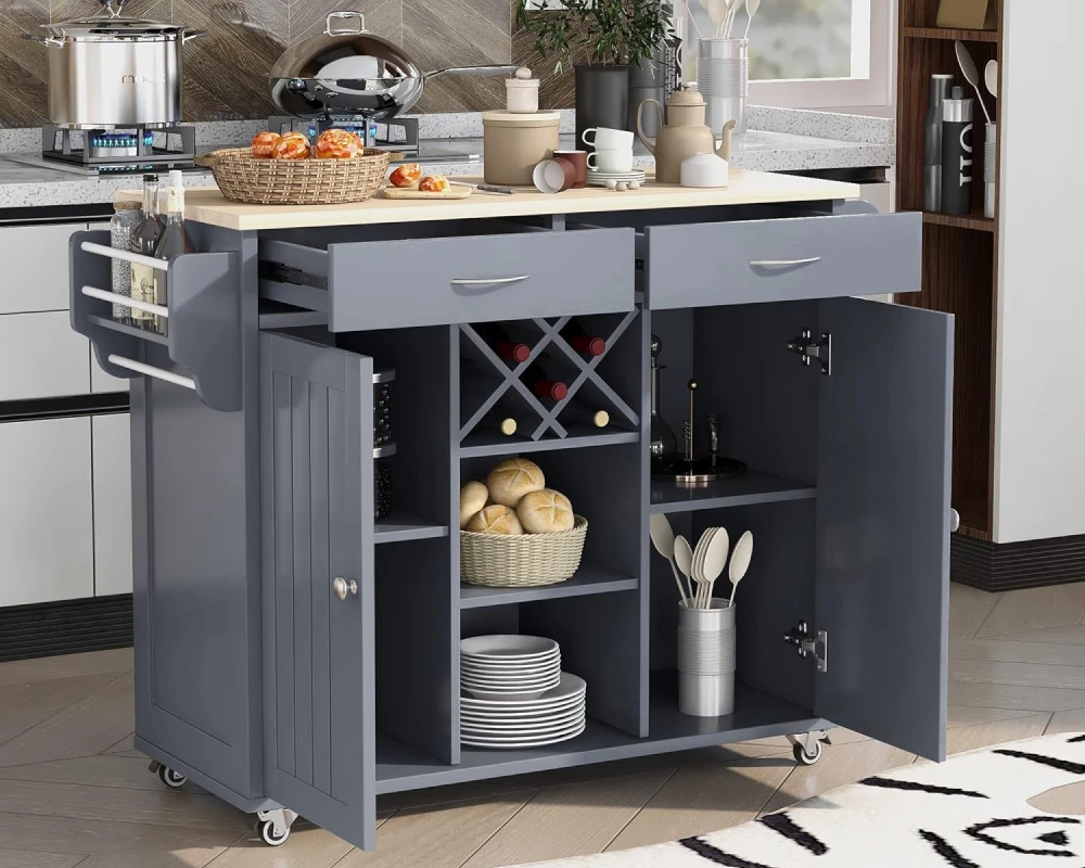 kitchen storage rolling cart