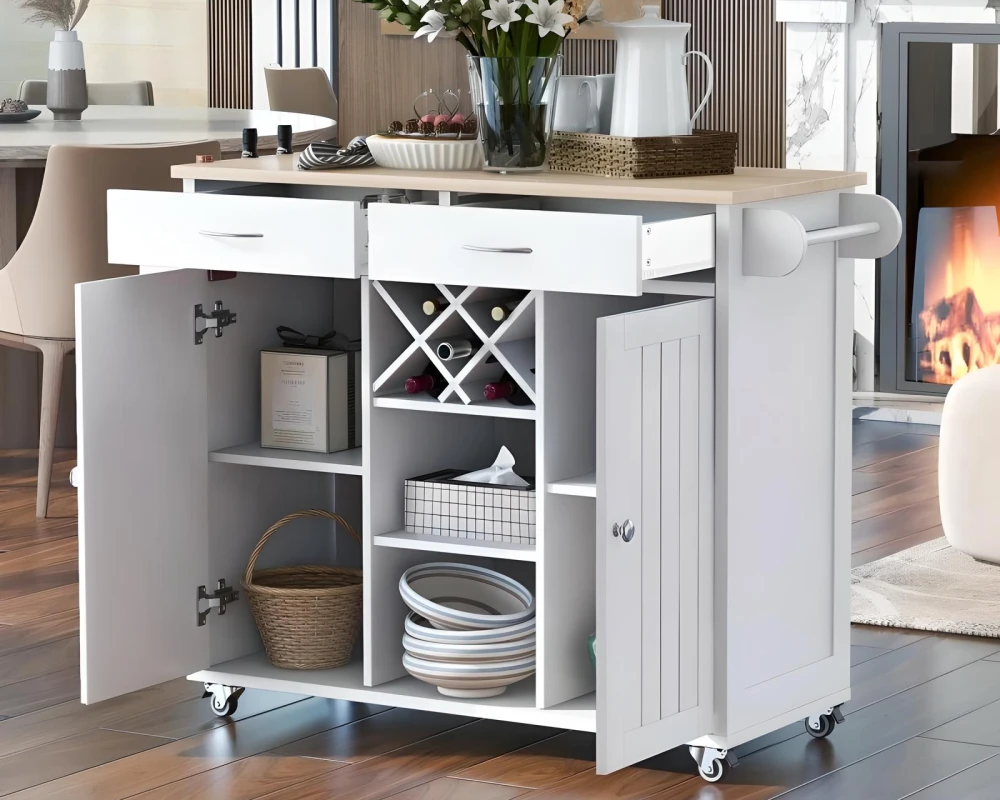 kitchen carts on wheels with storage